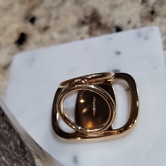 Salvatore Ferragamo Scarf Ring logo Gold Plated - Picture 3 of 4